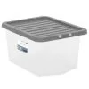 B&M Clear Storage Box With Lid 30L - Grey 1 B&M Clear Storage Box With Lid 30L - Grey -Furniture shop 258020 30l storage box with lid grey 2