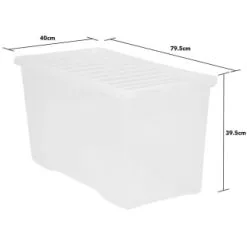 B&M Large Storage Box With Lid 110L - Clear 11 B&M Large Storage Box With Lid 110L - Clear -Furniture shop 284861 110l storage box with lid clear 3