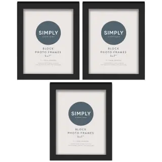 Simply Everyday 5 X 7" Block Frames 3pk - Black 3 Simply Everyday 5 X 7" Block Frames 3pk - Black