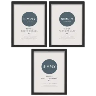 Simply Everyday A4 Block Frames 3pk - Black 3 Simply Everyday A4 Block Frames 3pk - Black