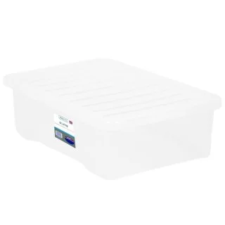 B&M Underbed Clear Storage Box With Lid 32L - Clear 3 B&M Underbed Clear Storage Box With Lid 32L - Clear