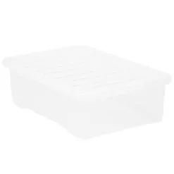 B&M Underbed Clear Storage Box With Lid 32L - Clear 11 B&M Underbed Clear Storage Box With Lid 32L - Clear -Furniture shop 314173 32l underbed storage box with lid clear