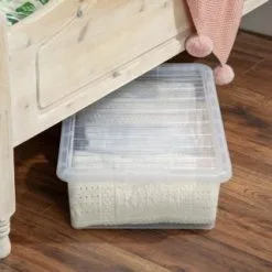 B&M Underbed Clear Storage Box With Lid 32L - Clear 9 B&M Underbed Clear Storage Box With Lid 32L - Clear -Furniture shop 314173 32l underbed storage box with lid clear 4