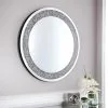 B&M Round Crushed Jewel Mirror - Silver -Furniture shop 338019 round crushed jewel mirror