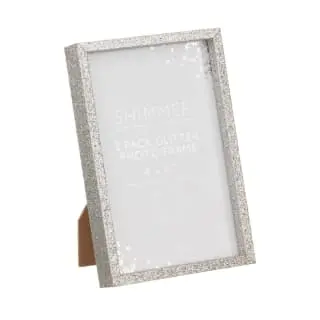B&M Glitter Photo Frames 4 X 6" 2pk 3 B&M Glitter Photo Frames 4 X 6" 2pk