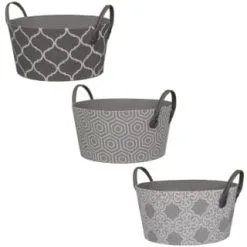 B&M Round Printed Storage Basket - Geo 5 B&M Round Printed Storage Basket - Geo -Furniture shop 343304 round basket with handle main