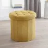 B&M Round Storage Ottoman - Ochre 2 B&M Round Storage Ottoman - Ochre -Furniture shop 345784 round ochre ottoman