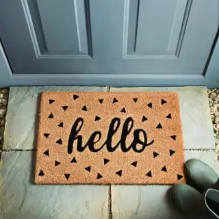 B&M Printed Coir Doormat - Hello 3 B&M Printed Coir Doormat - Hello