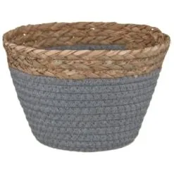 B&M Mini Cotton Wicker Basket - Grey