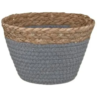 B&M Mini Cotton Wicker Basket - Grey 3 B&M Mini Cotton Wicker Basket - Grey