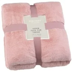 Heritage Collection Aspen Faux Fur Throw - Blush