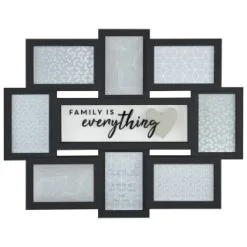 B&M Multi Aperture Photo Frame 8pc - Family Is Everything -Furniture shop 362635 8 aperture quote frame family is everything black
