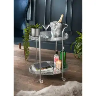 B&M Deco Glamour Drinks Trolley - Silver 3 B&M Deco Glamour Drinks Trolley - Silver