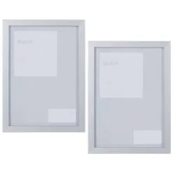 B&M A4 Block Photo Frame 2pk - Grey