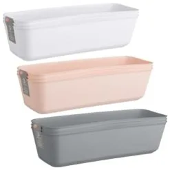 B&M Soft Touch Flexi Storage Tray 3pk - Blush -Furniture shop 368741 368744 368737 soft touch 3pk flexi storage basket group 1