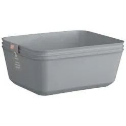 B&M Soft Touch Flexi Storage Basket 3pk - Grey