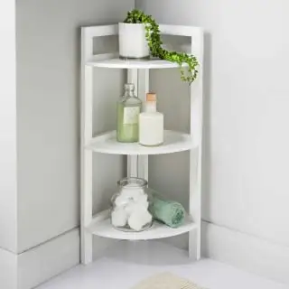 Maine 3 Tier Corner Shelving - White 3 Maine 3 Tier Corner Shelving - White