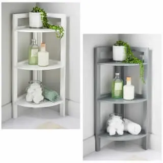 Maine 3 Tier Corner Shelving - White 4 Maine 3 Tier Corner Shelving - White - Image 2