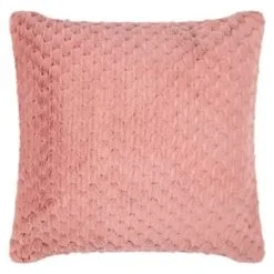 Heritage Collection Waffle Faux Fur Cushion - Blush