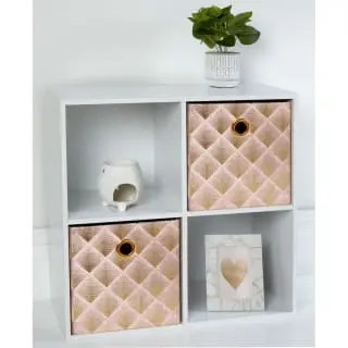 B&M Metallic Storage Cubes 2pk - Blush 3 B&M Metallic Storage Cubes 2pk - Blush