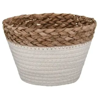 B&M Mini Cotton Wicker Basket - Cream 3 B&M Mini Cotton Wicker Basket - Cream