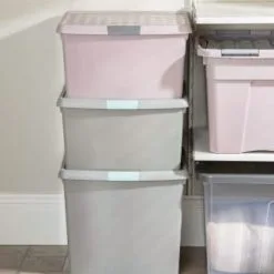 B&M Waffle Clip Box 25.5L - Blush -Furniture shop 375471 blush 25 5l waffle clip box 6