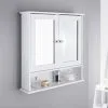 Maine Bathroom Double Door Cabinet & Shelf - White -Furniture shop 375931 maine double wall unit white