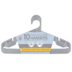 B&M Jumbo Hangers 10pk - Grey 8 B&M Jumbo Hangers 10pk - Grey -Furniture shop 376556 10pk strong clothes hangers grey 2