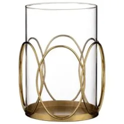 B&M Glass Candle Holder - Gold