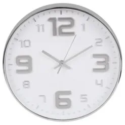 B&M Embossed Clock - Silver