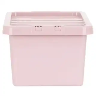 B&M Storage Box With Lid 11L - Dusty Pink 4 B&M Storage Box With Lid 11L - Dusty Pink - Image 2