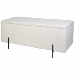 B&M Teddy Fleece Ottoman With Legs