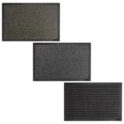 B&M Large Printed Magic Doormat - Black & Grey Stripe -Furniture shop 379103 large magic doormat 60x90cm group