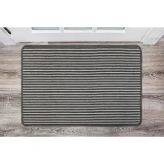 B&M Loop Washable Doormat 50 X 75cm - Grey Stripe 3 B&M Loop Washable Doormat 50 X 75cm - Grey Stripe