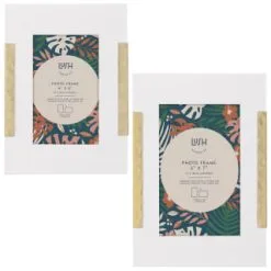 B&M Strip Photo Frame 5 X 7" - White & Gold 9 B&M Strip Photo Frame 5 X 7" - White & Gold -Furniture shop 380072 380074 white gold strip photo frame 2 1