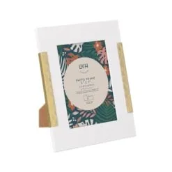 B&M Strip Photo Frame 5 X 7" - White & Gold