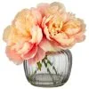 B&M Peony In Ribbed Glass Vase -Furniture shop 380201 peony in ribbed glass vase