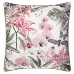 Heritage Collection Embroidered Fleur Blush Cushion