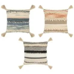 B&M Esme Stripe Woven Cushion - Mono -Furniture shop 380483 380610 380760 esme stripe woven cushion main