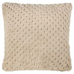 B&M Waffle Faux Fur Cushion - Natural
