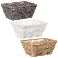 B&M Syros Mini Wicker Basket - White -Furniture shop 381905 381906 381907 syros mini basket main