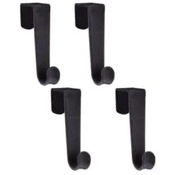 B&M Velvet Overdoor Hooks 4pk - Black