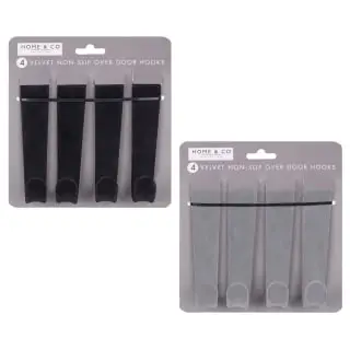 B&M Velvet Overdoor Hooks 4pk - Black 6 B&M Velvet Overdoor Hooks 4pk - Black - Image 4