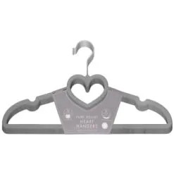 B&M Velvet Heart Shaped Hangers 8pk - Grey
