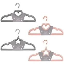 B&M Velvet Heart Shaped Hangers 8pk - Grey -Furniture shop 383671 8pk velvet shaped hangers main