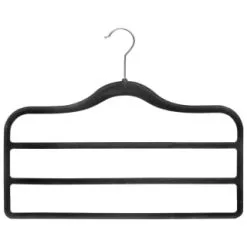 B&M Velvet Trouser Hangers 3pk - Black -Furniture shop 383688 3pk pure velvet trouser hangers black 3