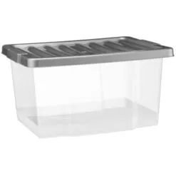 B&M Clear Storage Boxes With Lids 3pk 20L 8 B&M Clear Storage Boxes With Lids 3pk 20L -Furniture shop 384092 20l lidded box 3pk