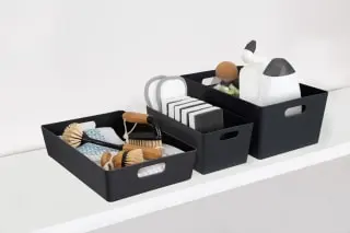 Home Essentials Soho Storage Tub 10 X 30 X 10cm - Graphite 6 Home Essentials Soho Storage Tub 10 X 30 X 10cm - Graphite - Image 4