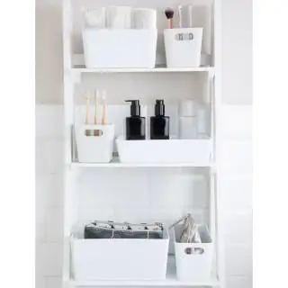 Home Essentials Soho Storage Tub 11 X 25.5 X 17cm - White 4 Home Essentials Soho Storage Tub 11 X 25.5 X 17cm - White - Image 2