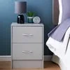 Lokken 2 Drawer Bedside Table - Grey -Furniture shop 384334 lokken 2 drawer bedside grey